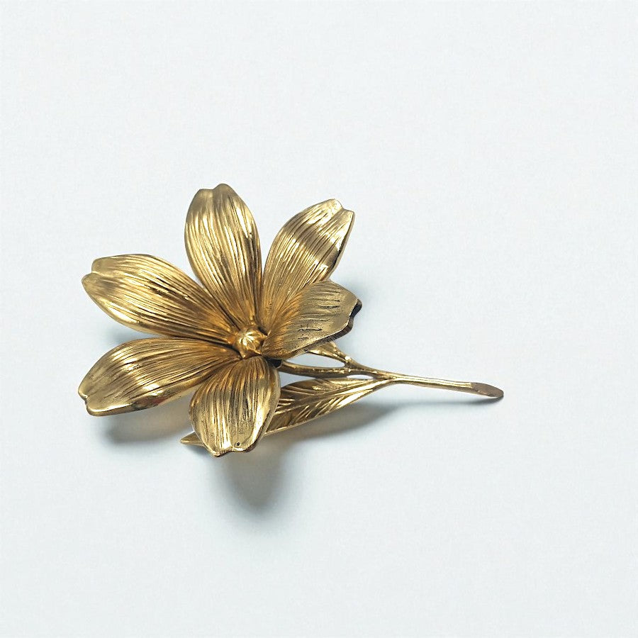 Handcrafted Brass Lotus Flower 22cm Mirror Gold