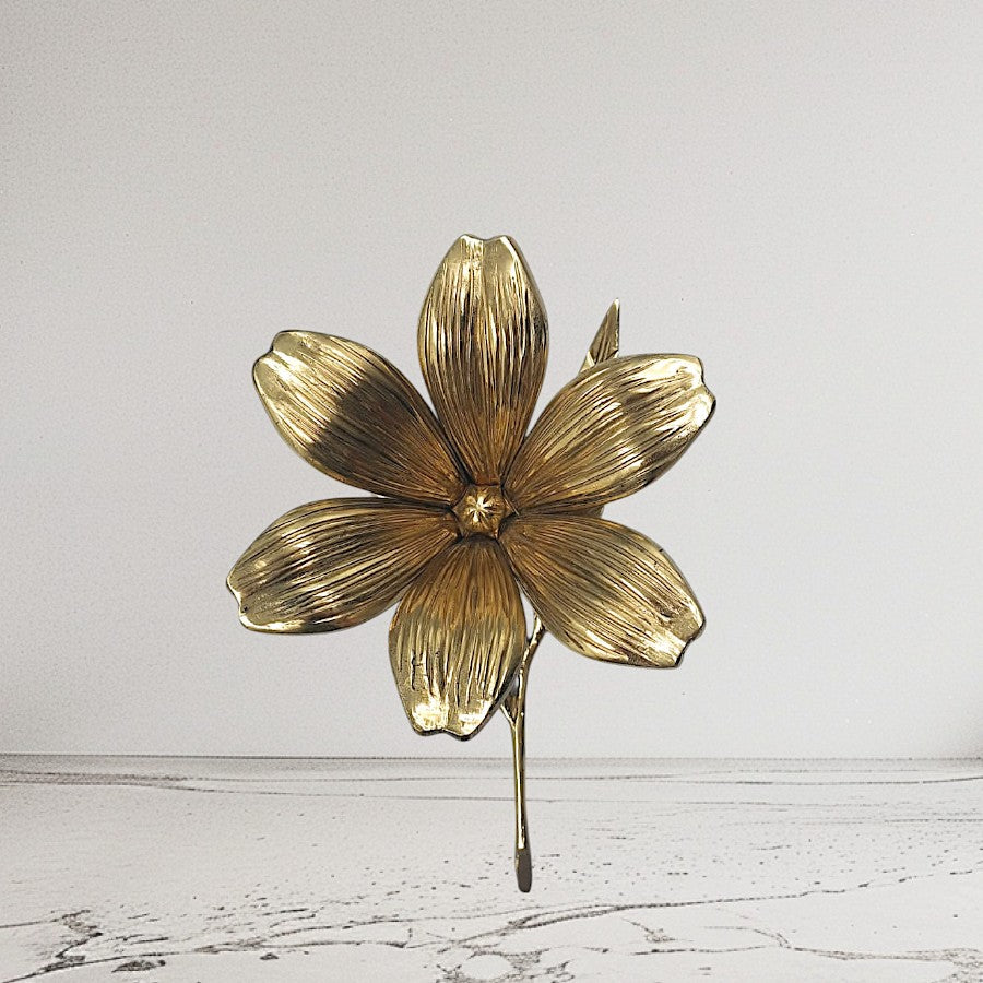 Handcrafted Brass Lotus Flower 22cm Mirror Gold