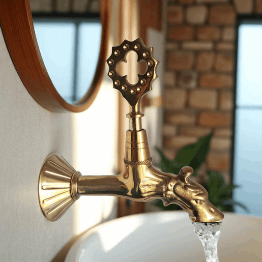 Ottoman Brass Faucet – Vintage Style Animal Head Wall Tap