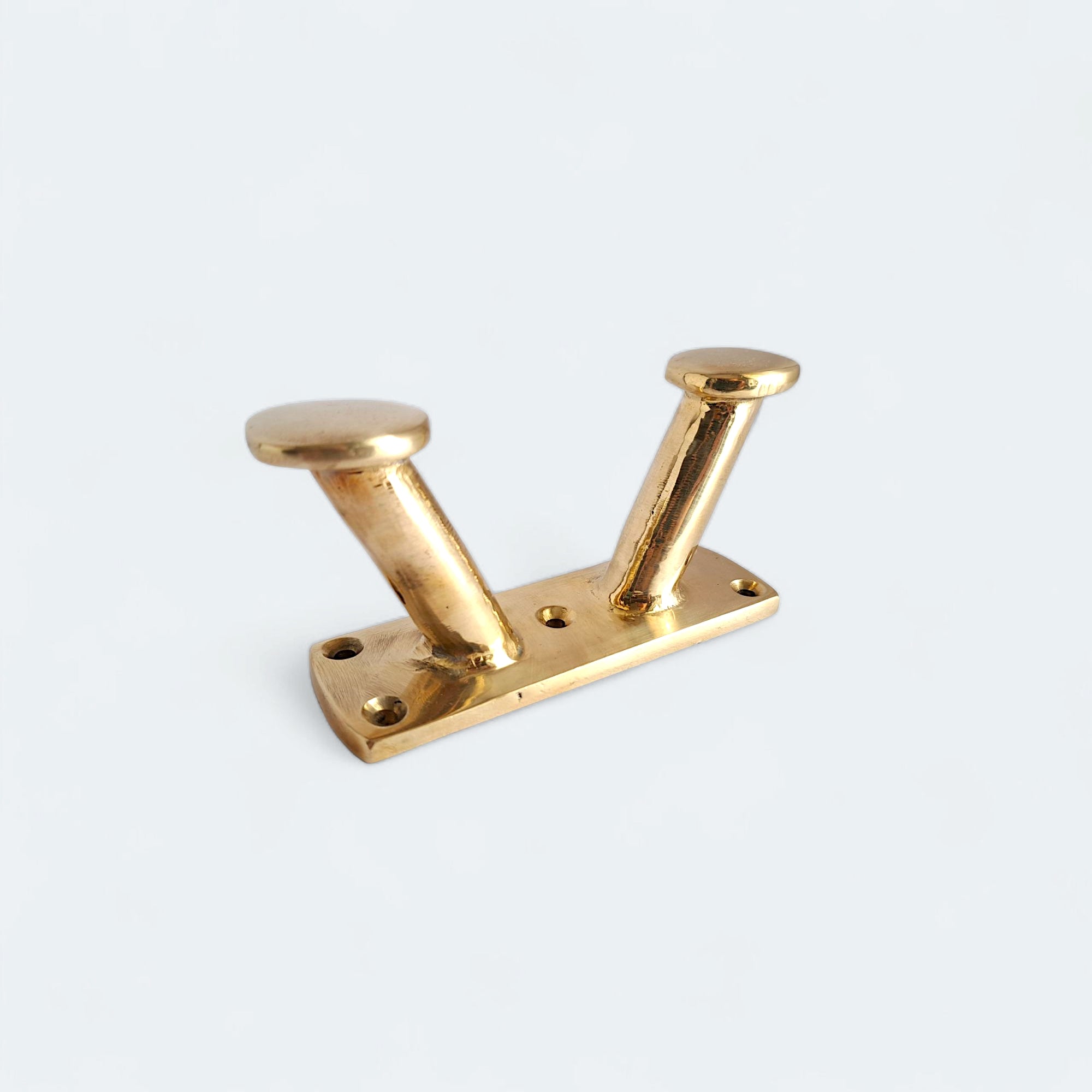 Handcrafted Solid Brass V-Shaped Boat Cleat – Nautical Gold Rope Holder for Dock & Home