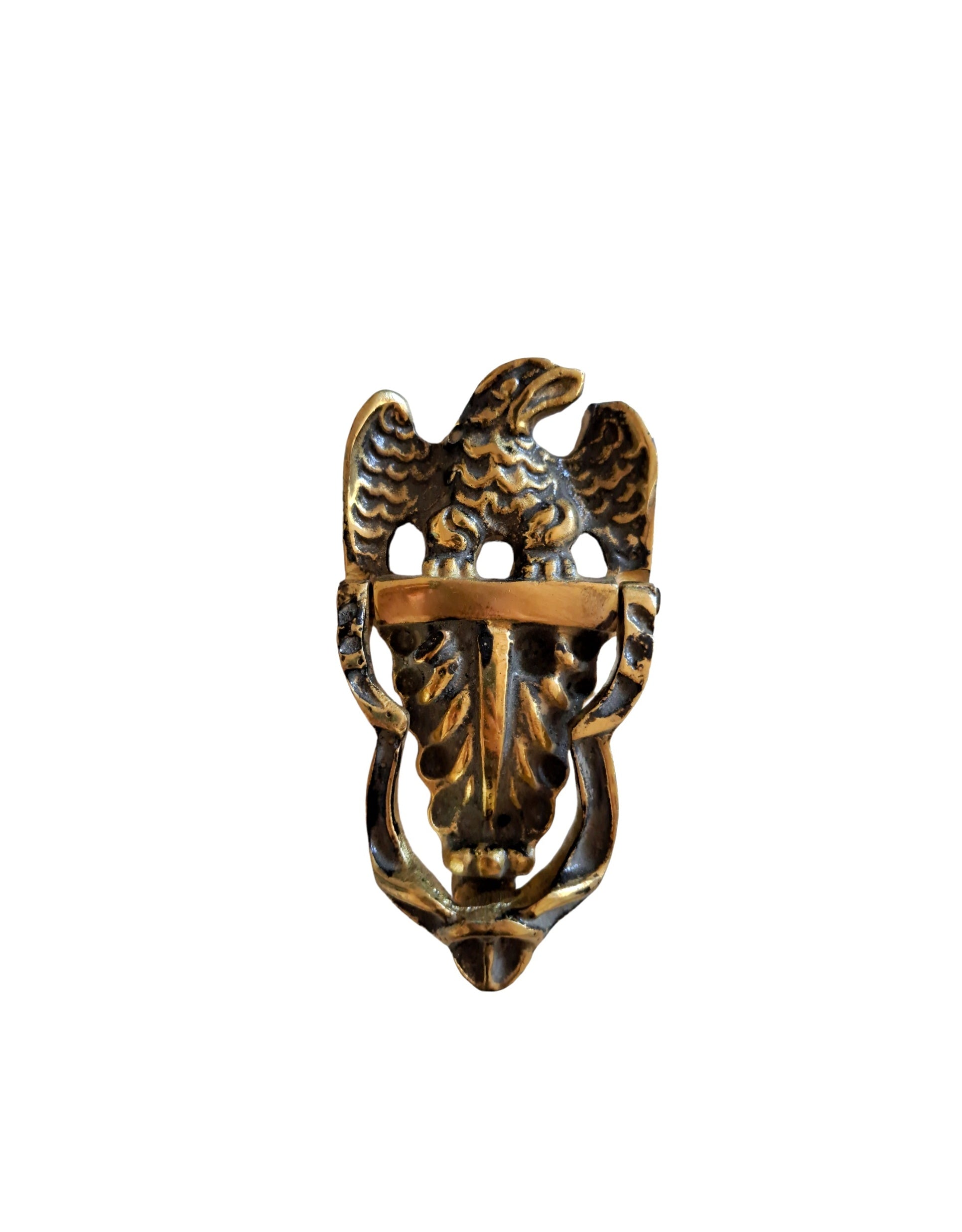Antique Gold Brass Eagle Door Knocker – Solid Vintage Style Entryway Decor