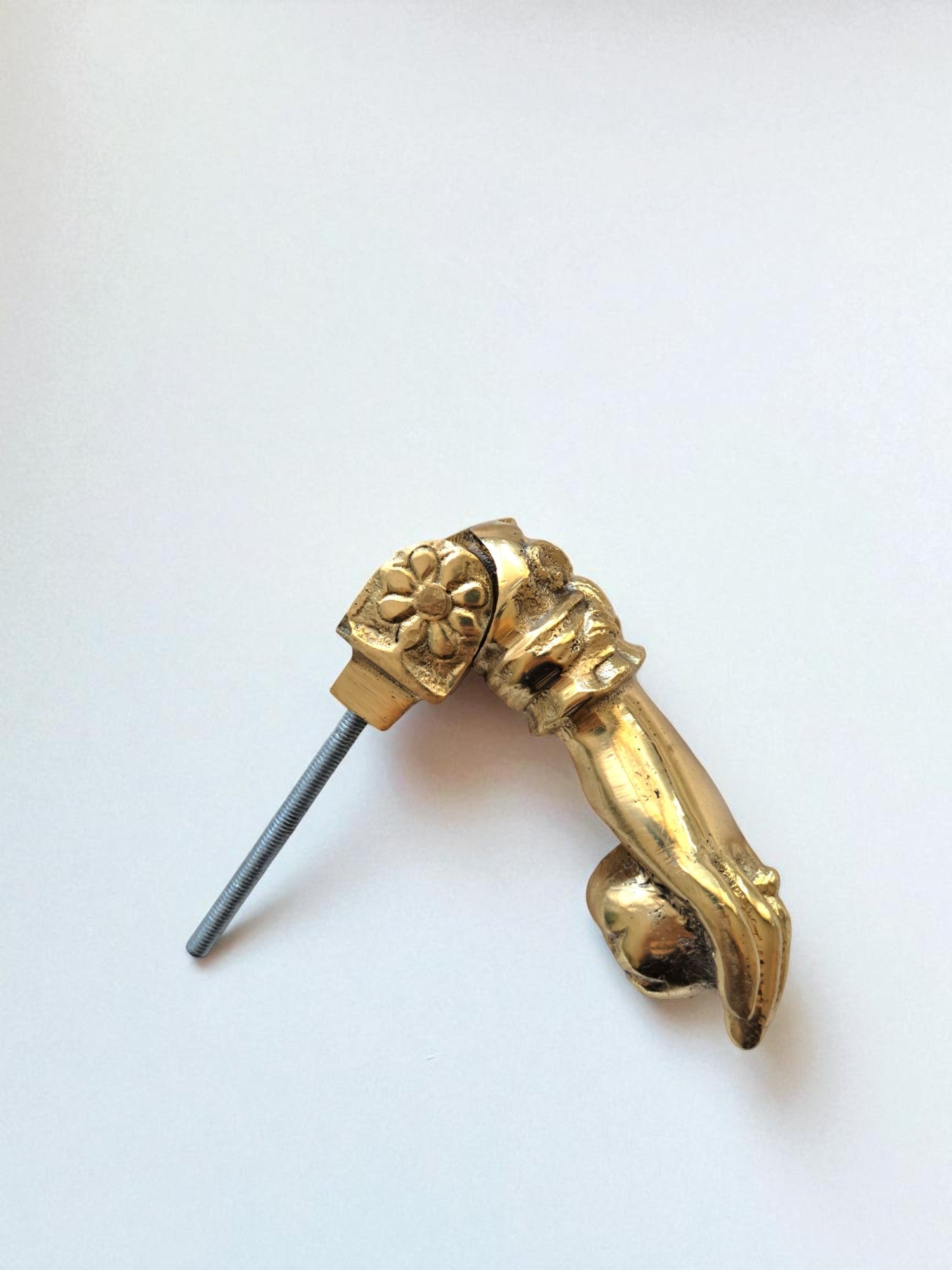 13cm Handcrafted Brass Fatima's Hand Door Knocker, Vintage Home Decor