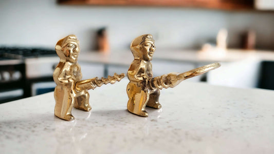 Brass Priapus Wine & Bottle Opener Set – Vintage-Style Fertility God Corkscrew Tool