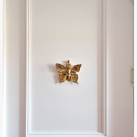 Solid Brass Butterfly Door Knocker – Gold & Antique Gold
