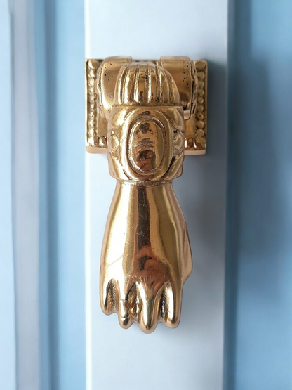 Solid Brass Fatima's Hand Door Knocker – Mirror Gold