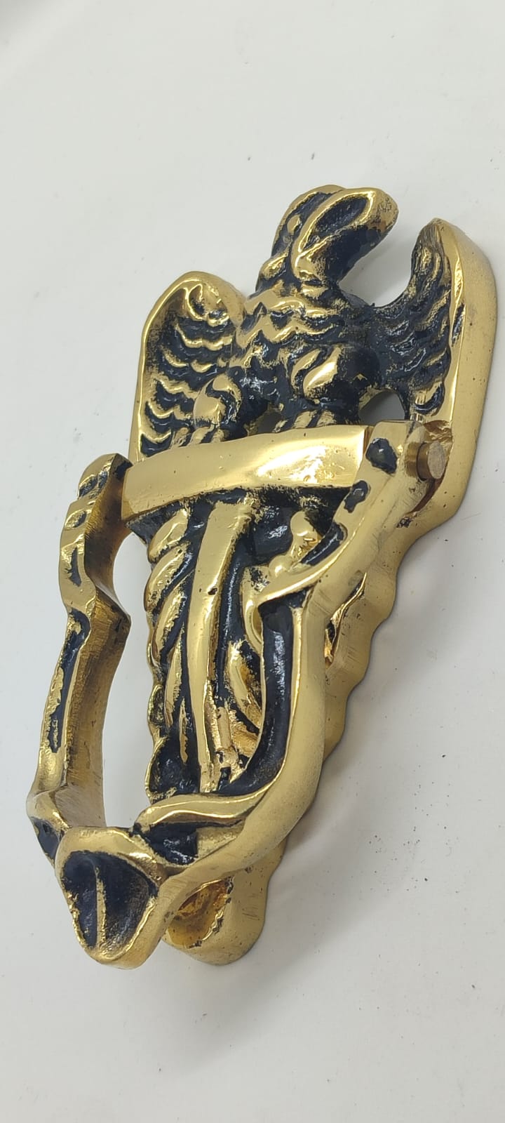 Antique Gold Brass Eagle Door Knocker – Solid Vintage Style Entryway Decor