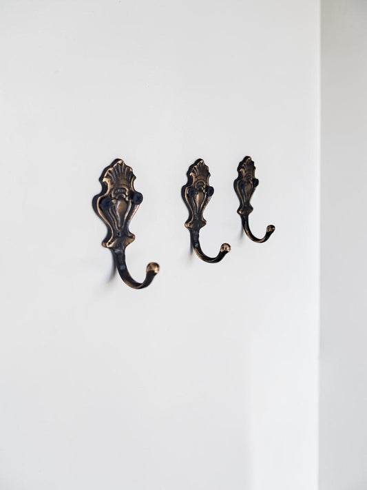Antique Brass Wall Hook – Solid Brass Single Vintage Coat & Towel Hook