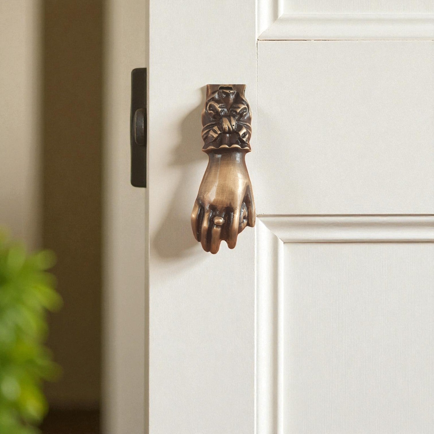 13cm Handcrafted Brass Fatima's Hand Door Knocker, Vintage Home Decor