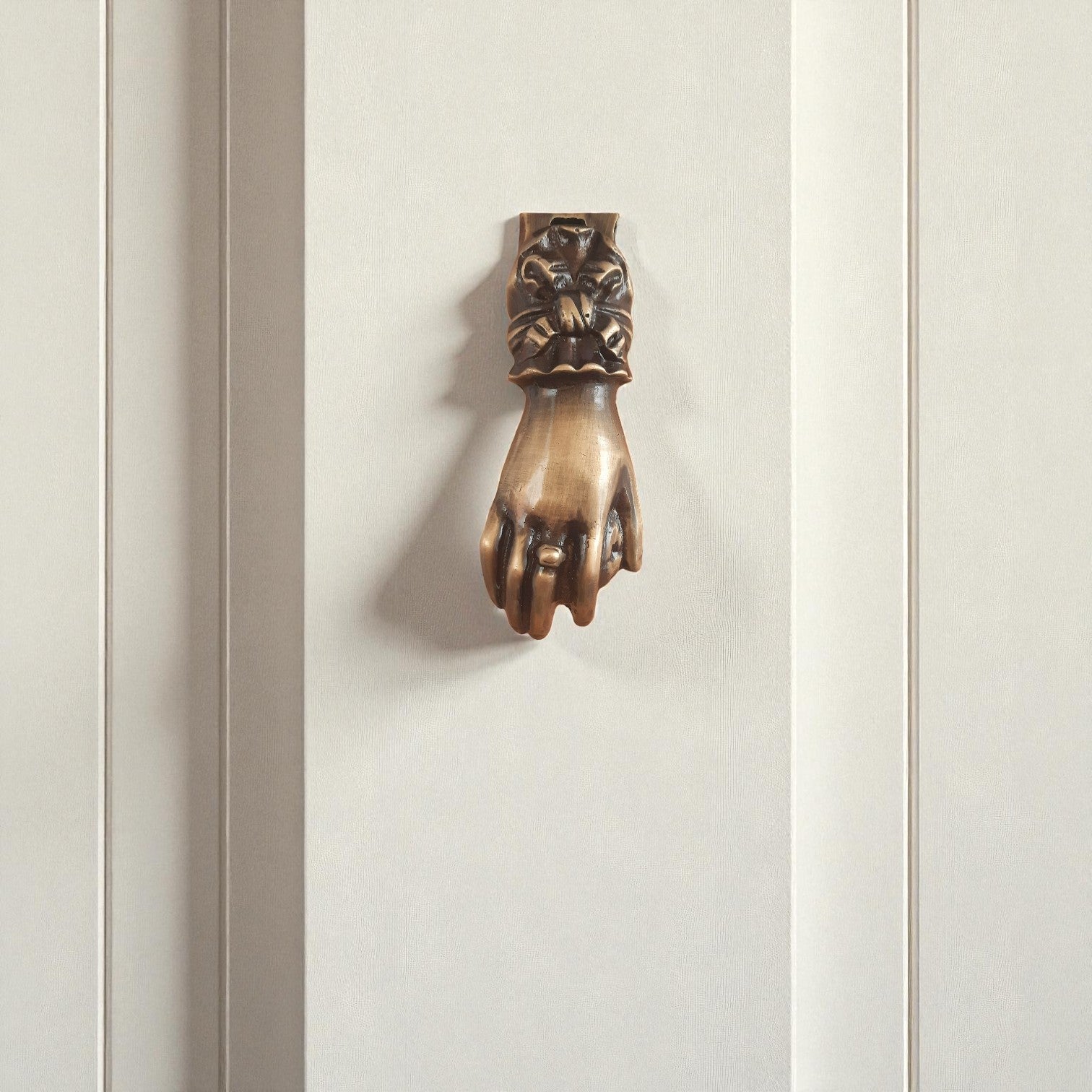 13cm Handcrafted Brass Fatima's Hand Door Knocker, Vintage Home Decor