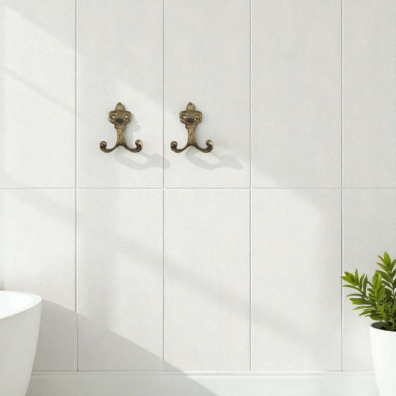 Luxury Solid Brass Double Hooks Set, Gold, 8cm, Bathroom Towel Hook, Vintage Wall Decor