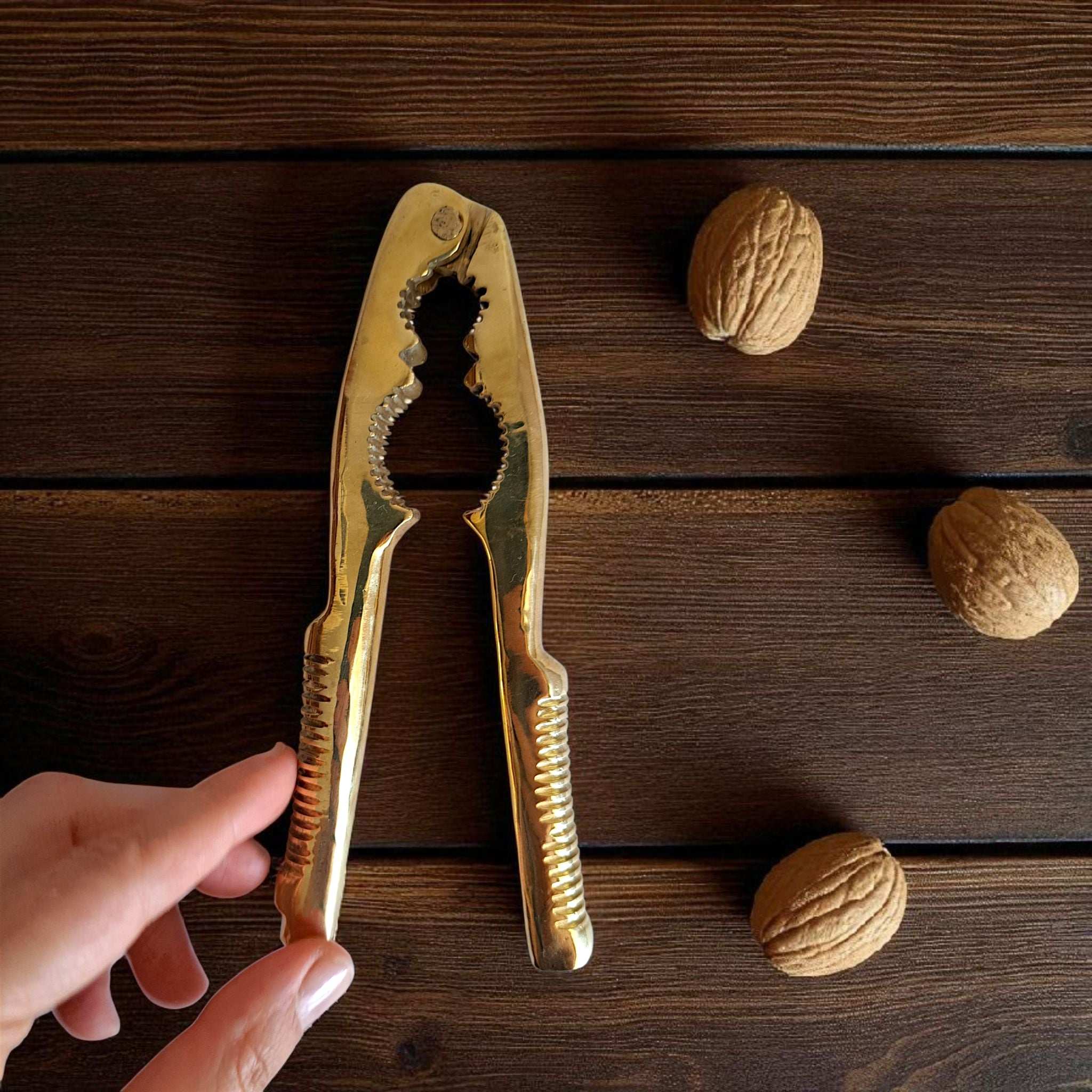 Solid Brass Nutcracker Gold, 16cm Anatolian Decor Piece