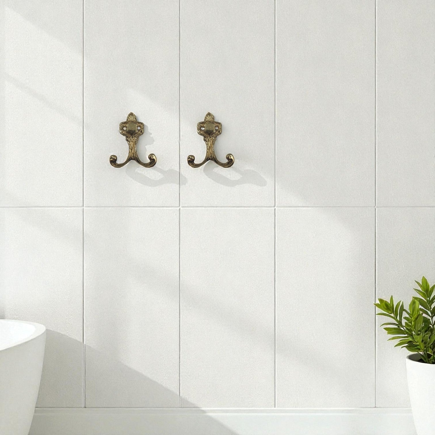 Luxury Solid Brass Double Hooks Set, Gold, 8cm, Bathroom Towel Hook, Vintage Wall Decor