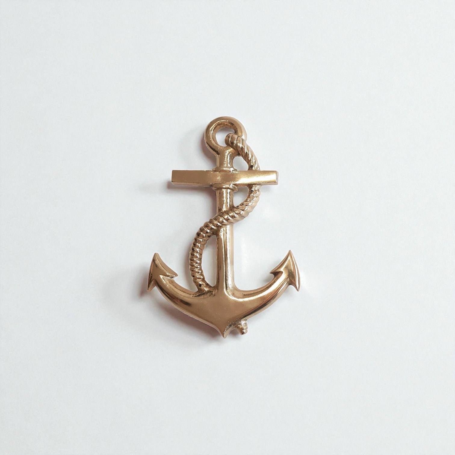 Brass Nautical Anchor Wall Decor – Antique and Mirror Gold Options – Vintage Maritime Style, 19.5cm x 13cm