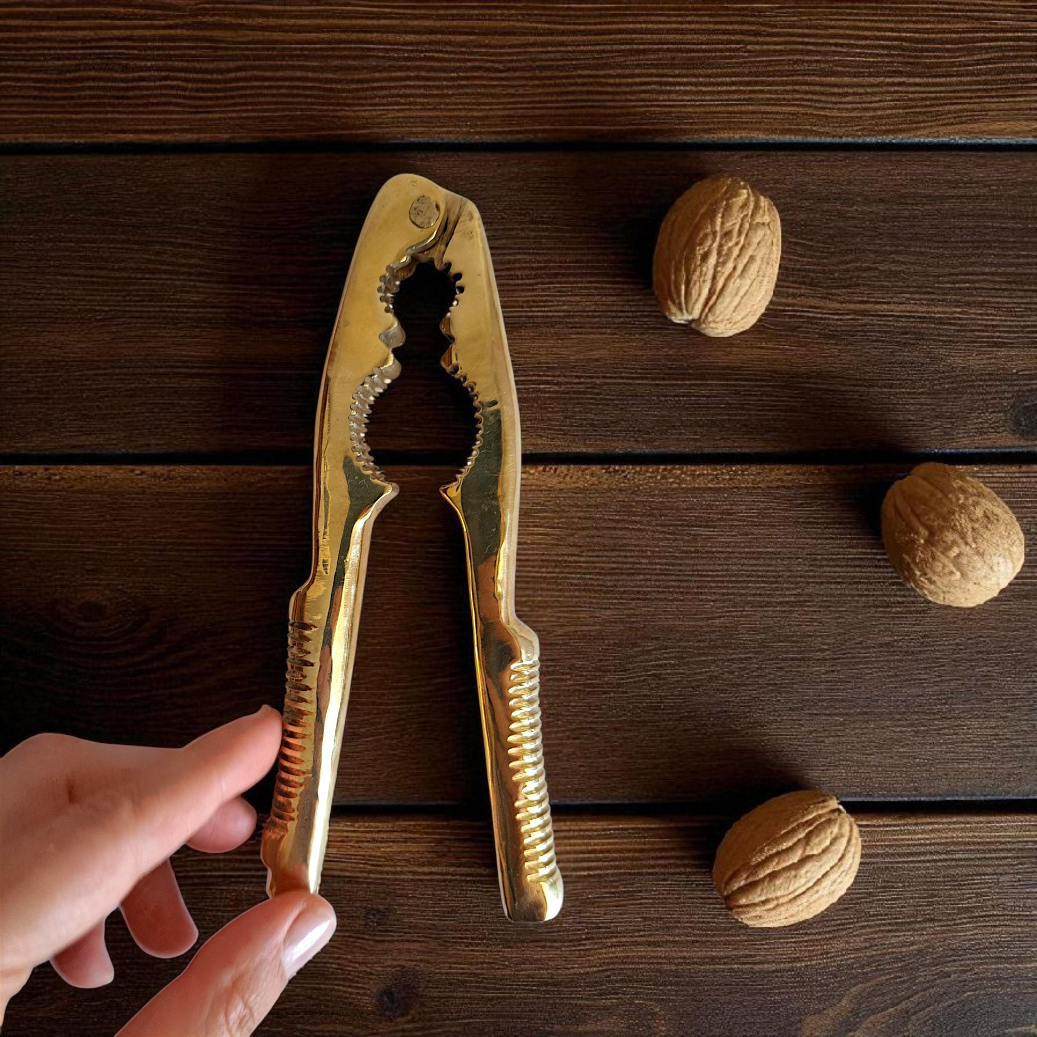 Solid Brass Nutcracker Gold, 16cm Anatolian Decor Piece