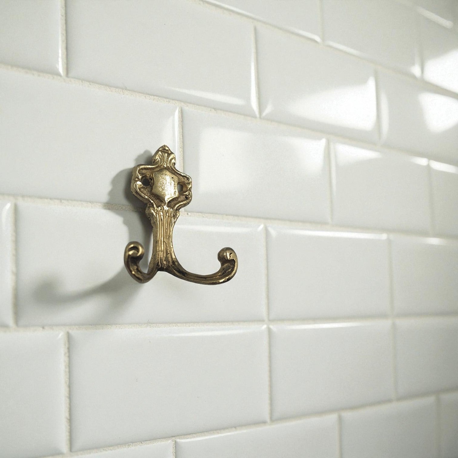 Luxury Solid Brass Double Hooks Set, Gold, 8cm, Bathroom Towel Hook, Vintage Wall Decor