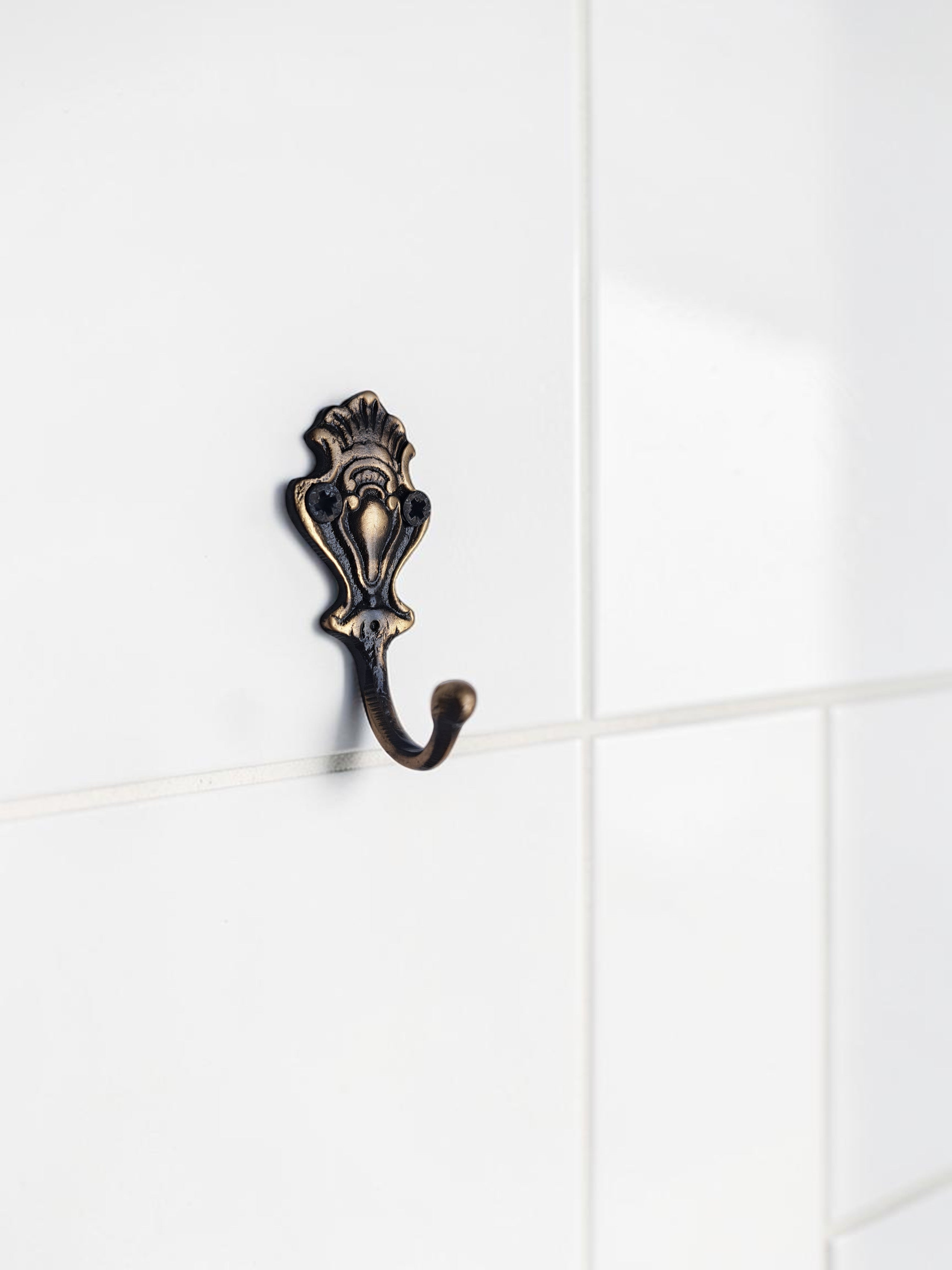Antique Brass Wall Hook – Solid Brass Single Vintage Coat & Towel Hook