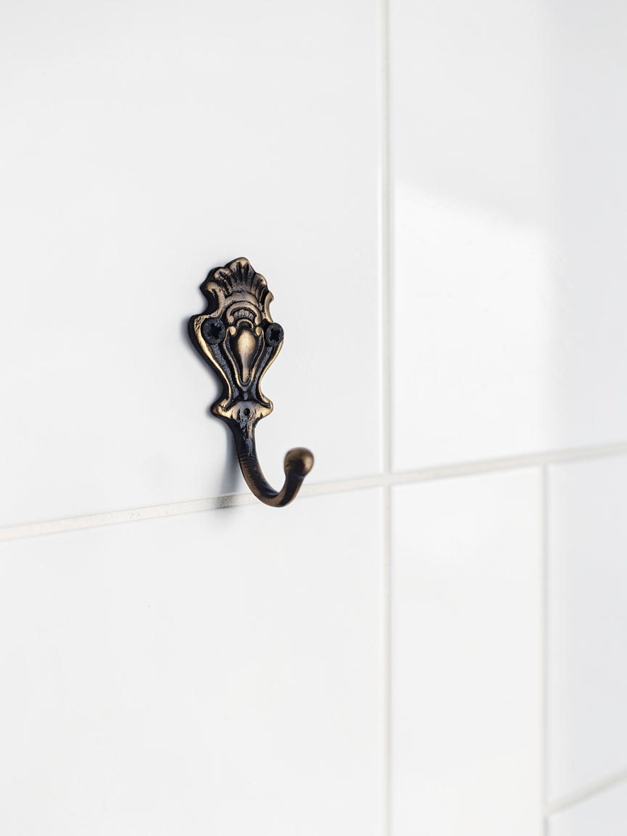 Antique Brass Wall Hook – Solid Brass Single Vintage Coat & Towel Hook