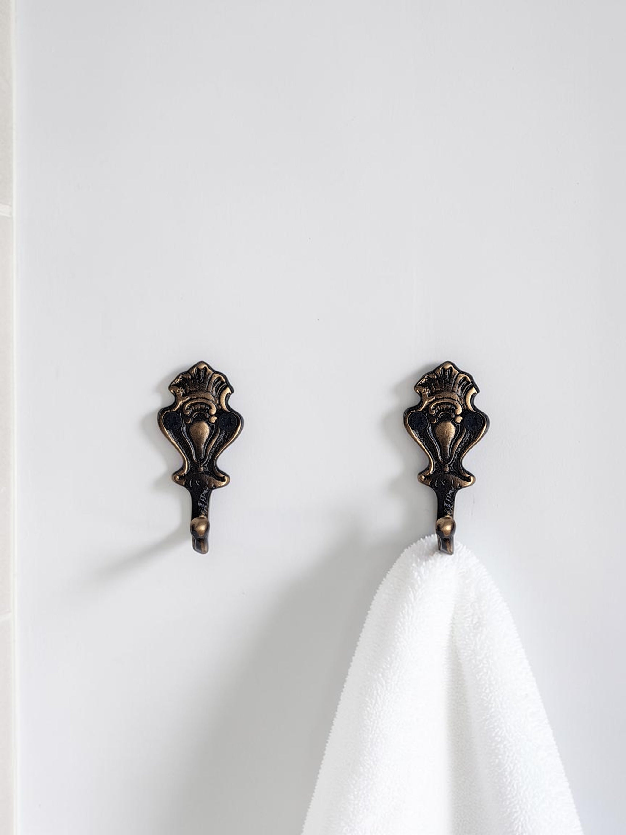 Antique Brass Wall Hook – Solid Brass Single Vintage Coat & Towel Hook