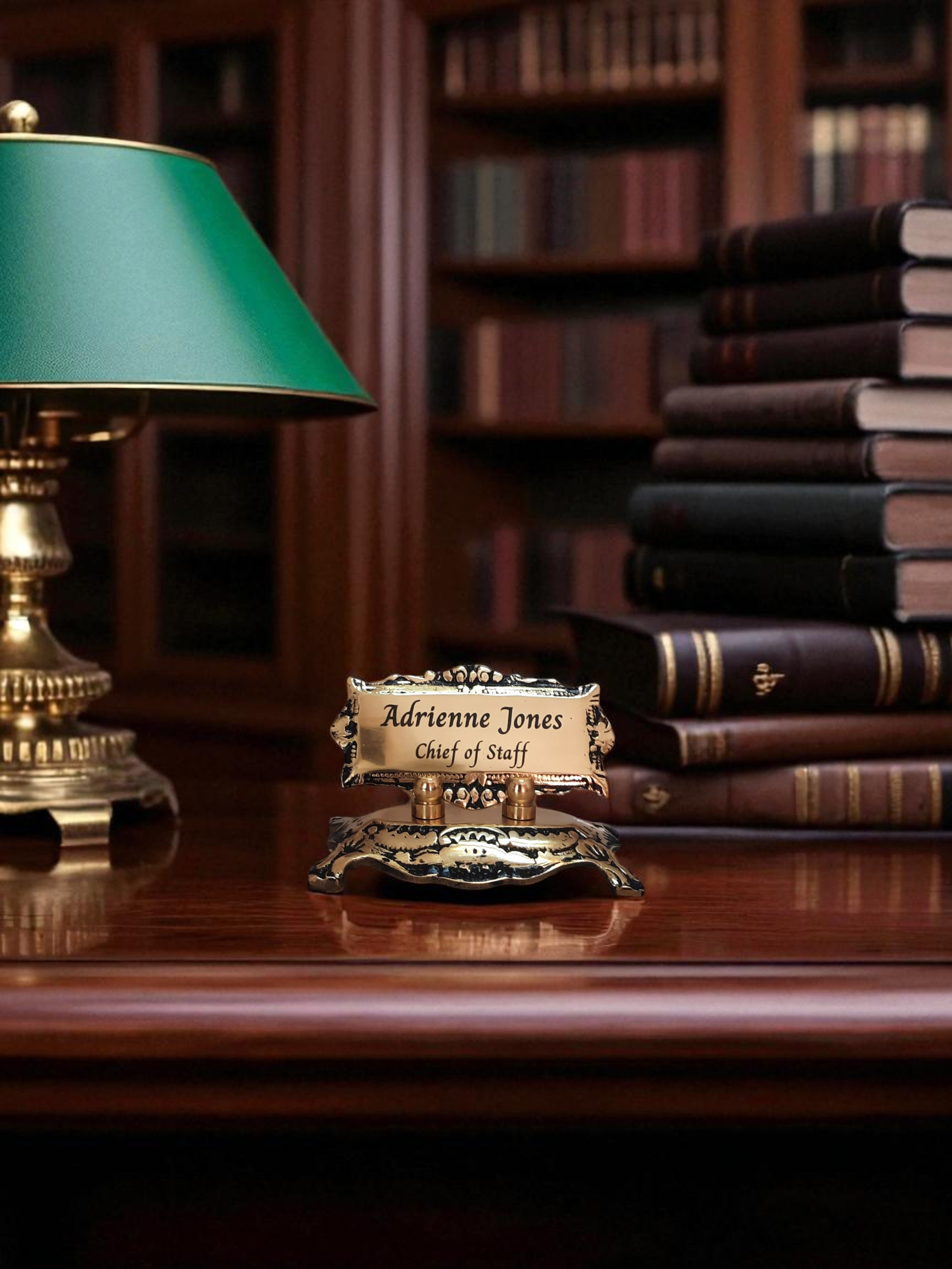 Personalized Brass Desk Name Plate – Custom Office Name Sign – Engraved Solid Brass Nameplate