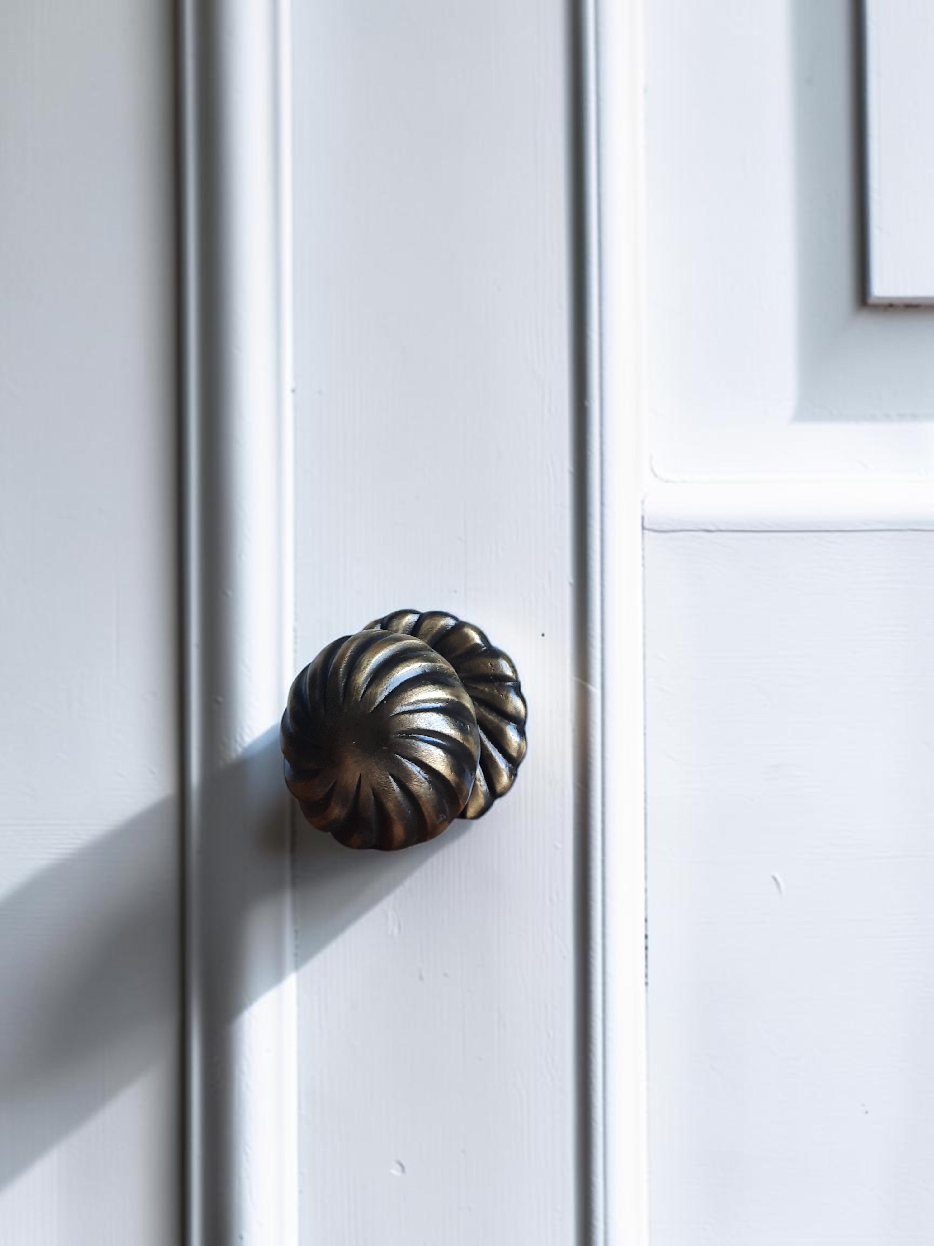 Solid Brass Door Knob for Front Door, Handmade Antique Gold Entry Door Pull