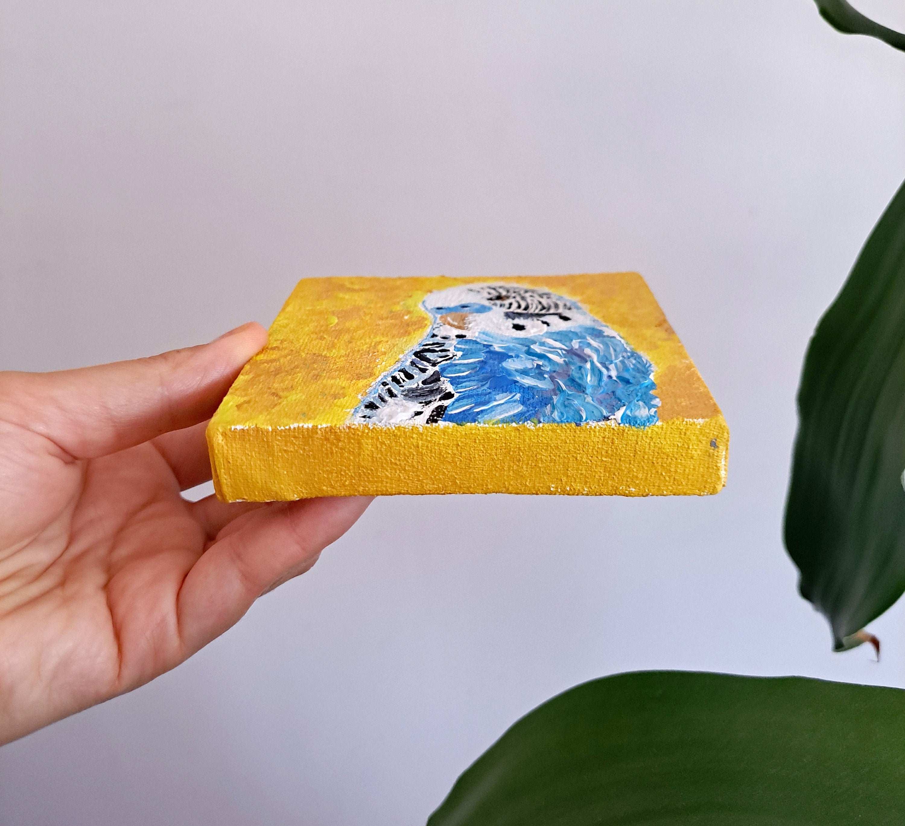 Handmade Acrylic Painting – Parrot & Bluebird, 3D Effect, 4