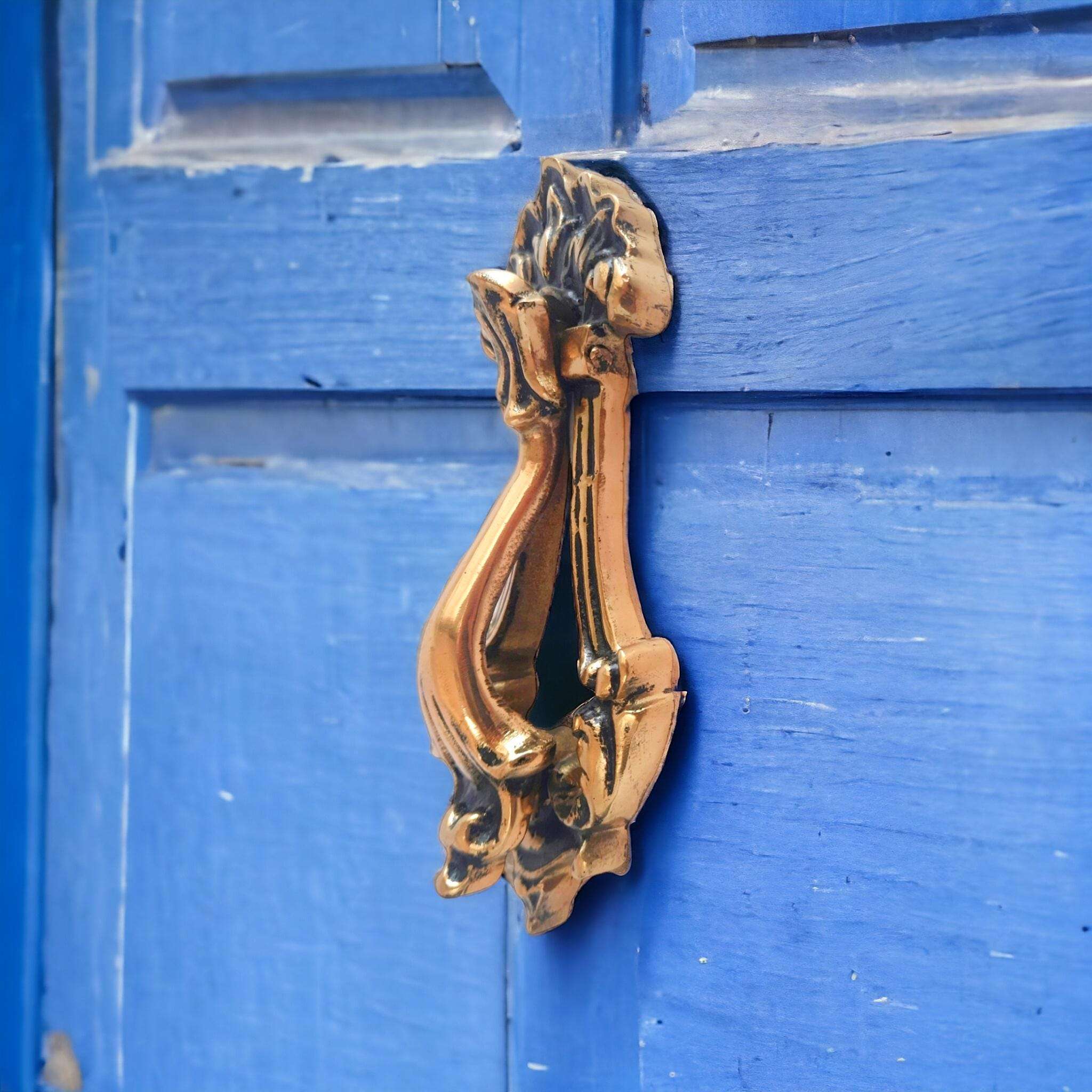 18cm Solid Brass Floral Door Knocker | Front Door Decoration