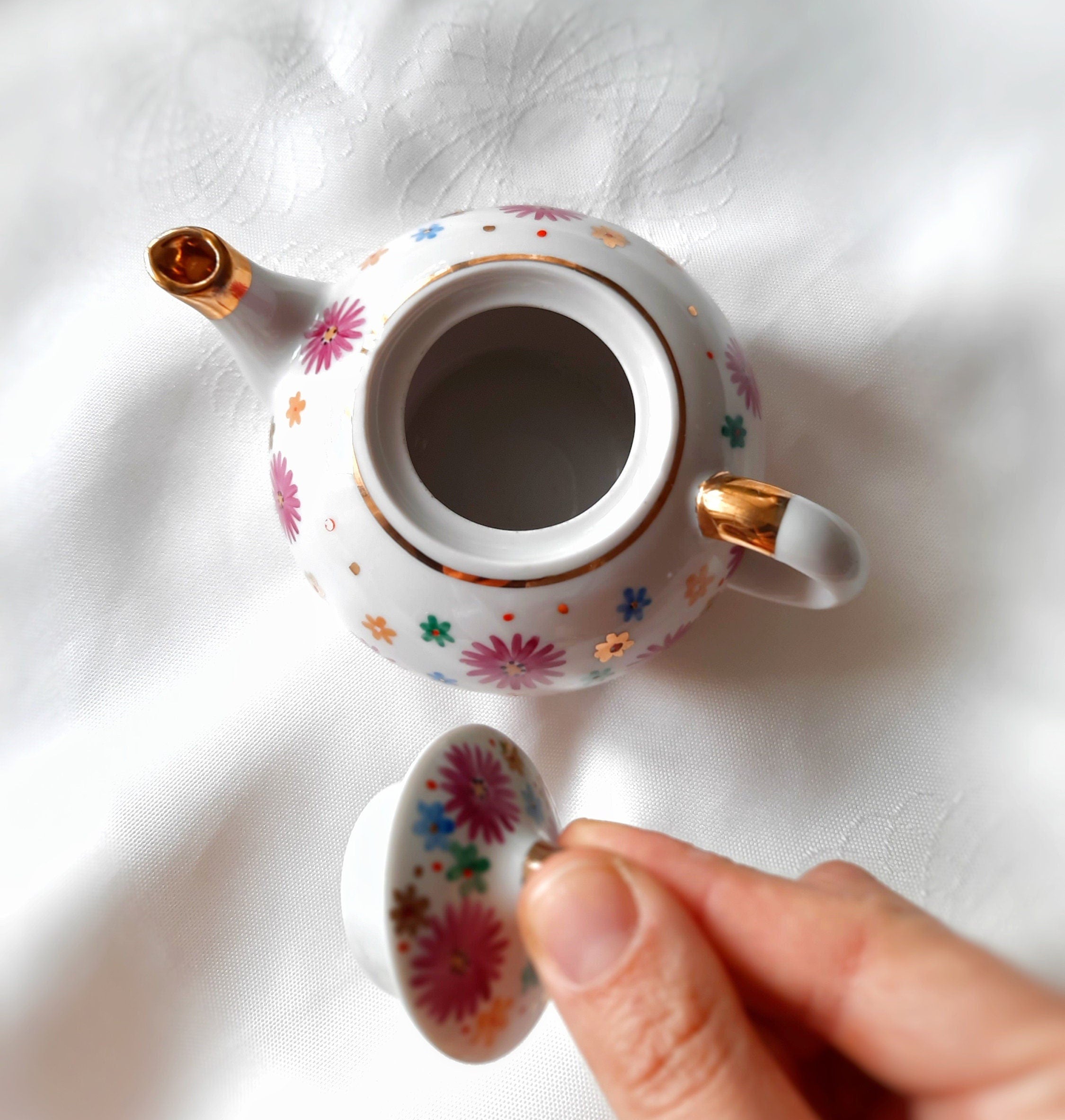 Vintage Sovyet Porselen mini Çaydanlık