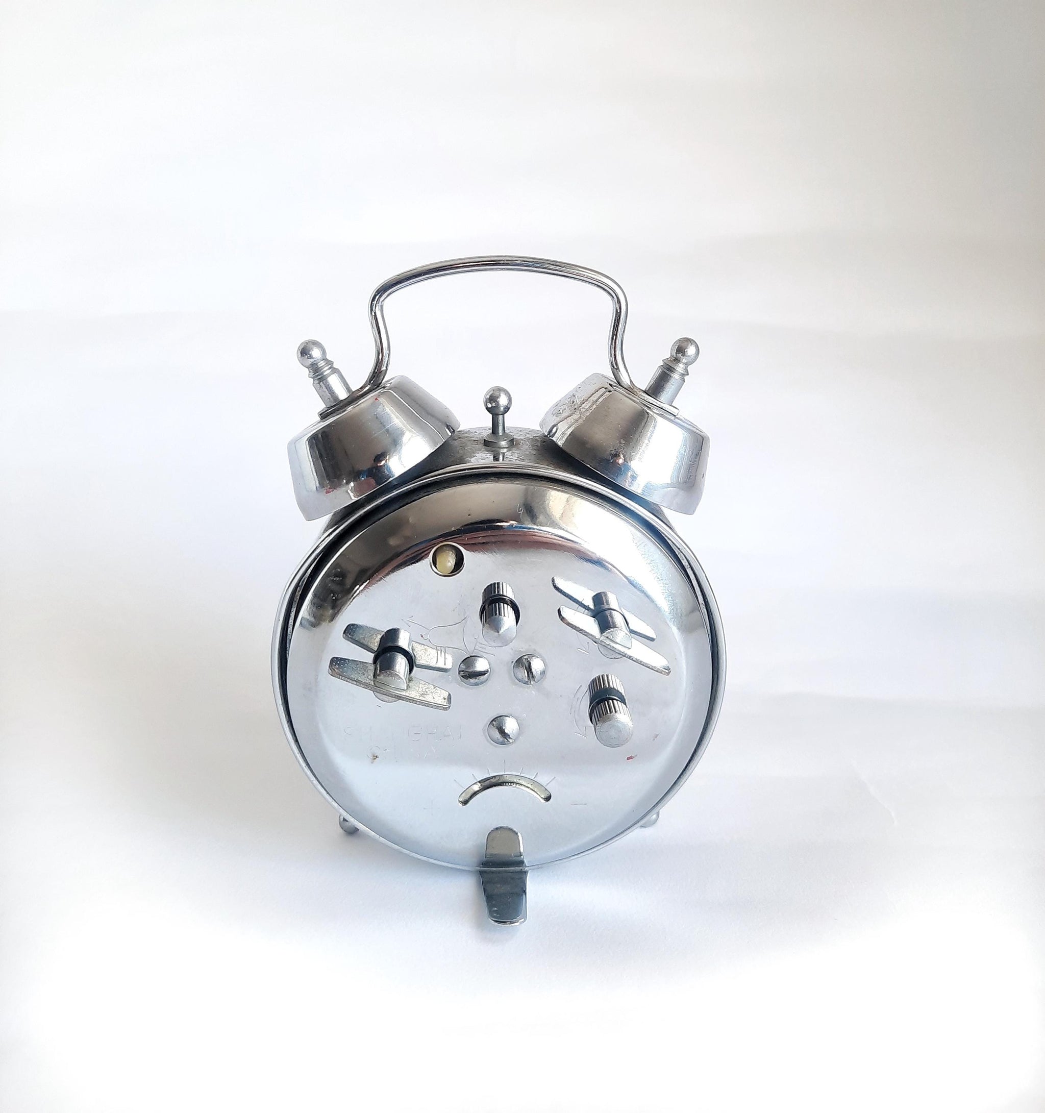 70s Vintage Twin Bell Chicken Clock – Wind-up Mechanical Pecking Chicken