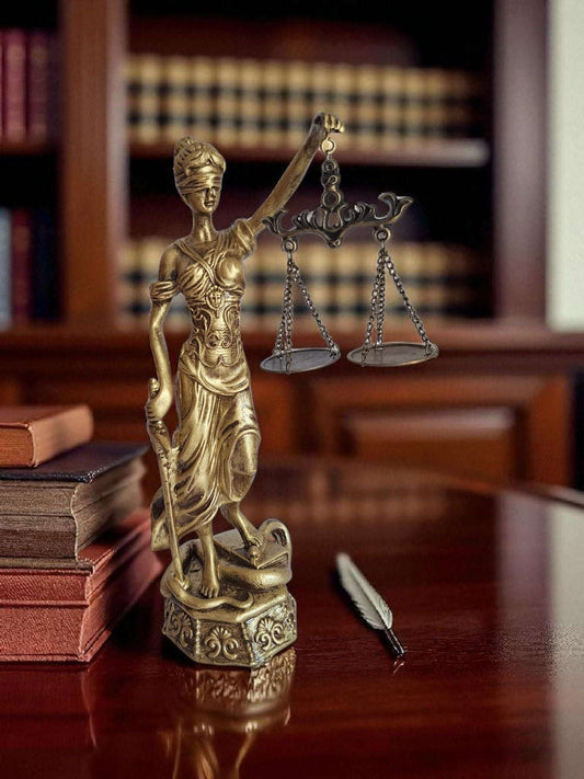 Gold Themis Sculpture Vintage Reproduction - Lady Justice Statue for Elegant Decor