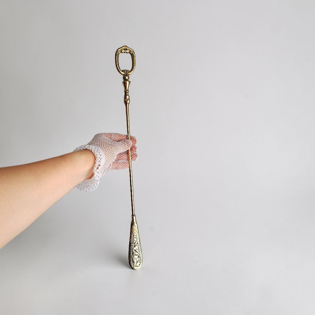 Handmade Solid Brass Shoehorn 48 cm | Long Vintage Shoe Horn Made in Turkey