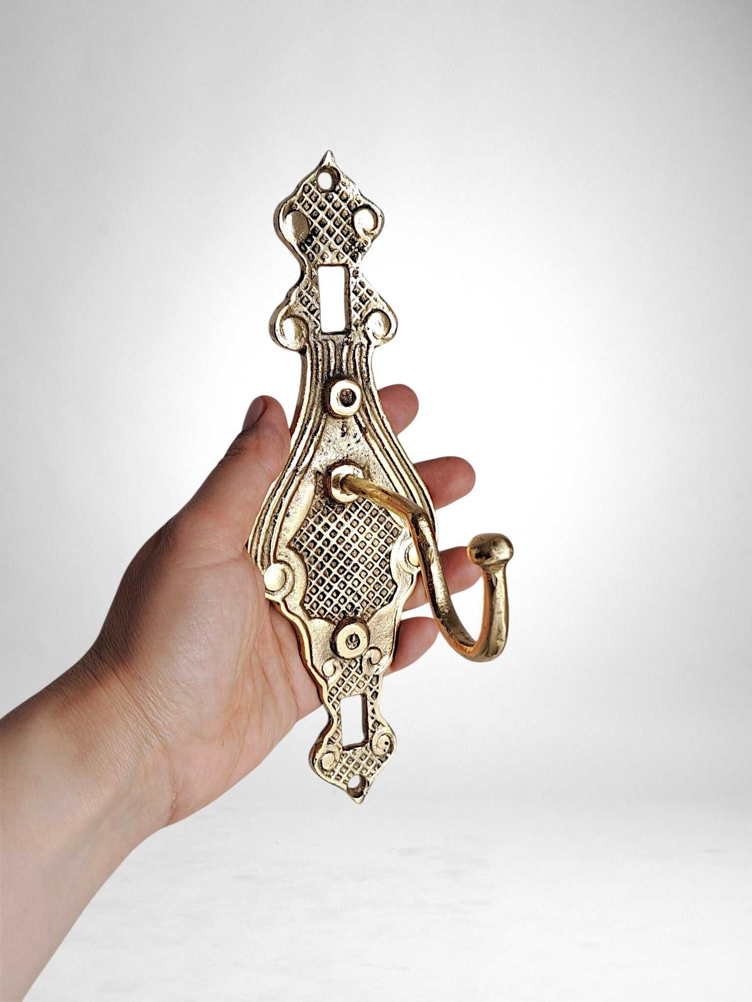 Handcast Solid Brass Wall Hook – Decorative Victorian Towel, Coat & Robe Hanger