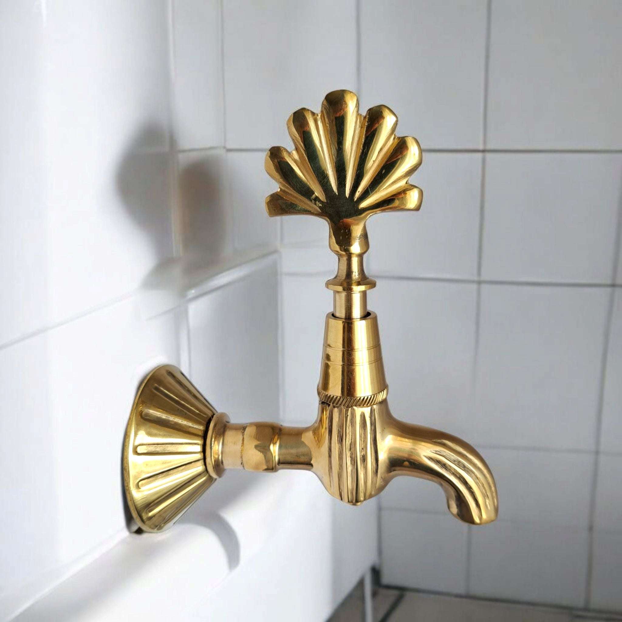 Handmade Vintage Brass Wall Faucet – Ottoman Style Turkish Bath Tap