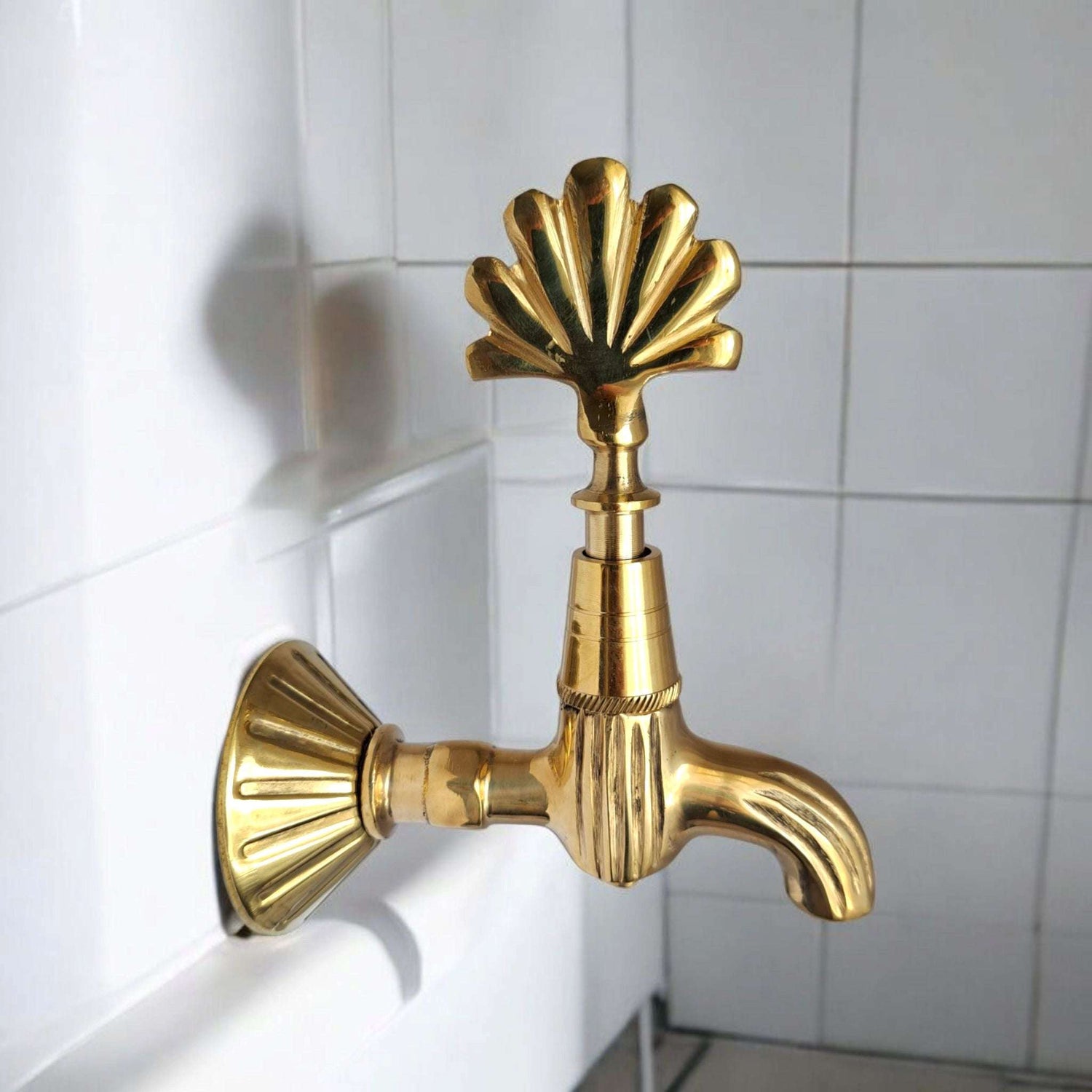 Handmade Vintage Brass Wall Faucet – Ottoman Style Turkish Bath Tap