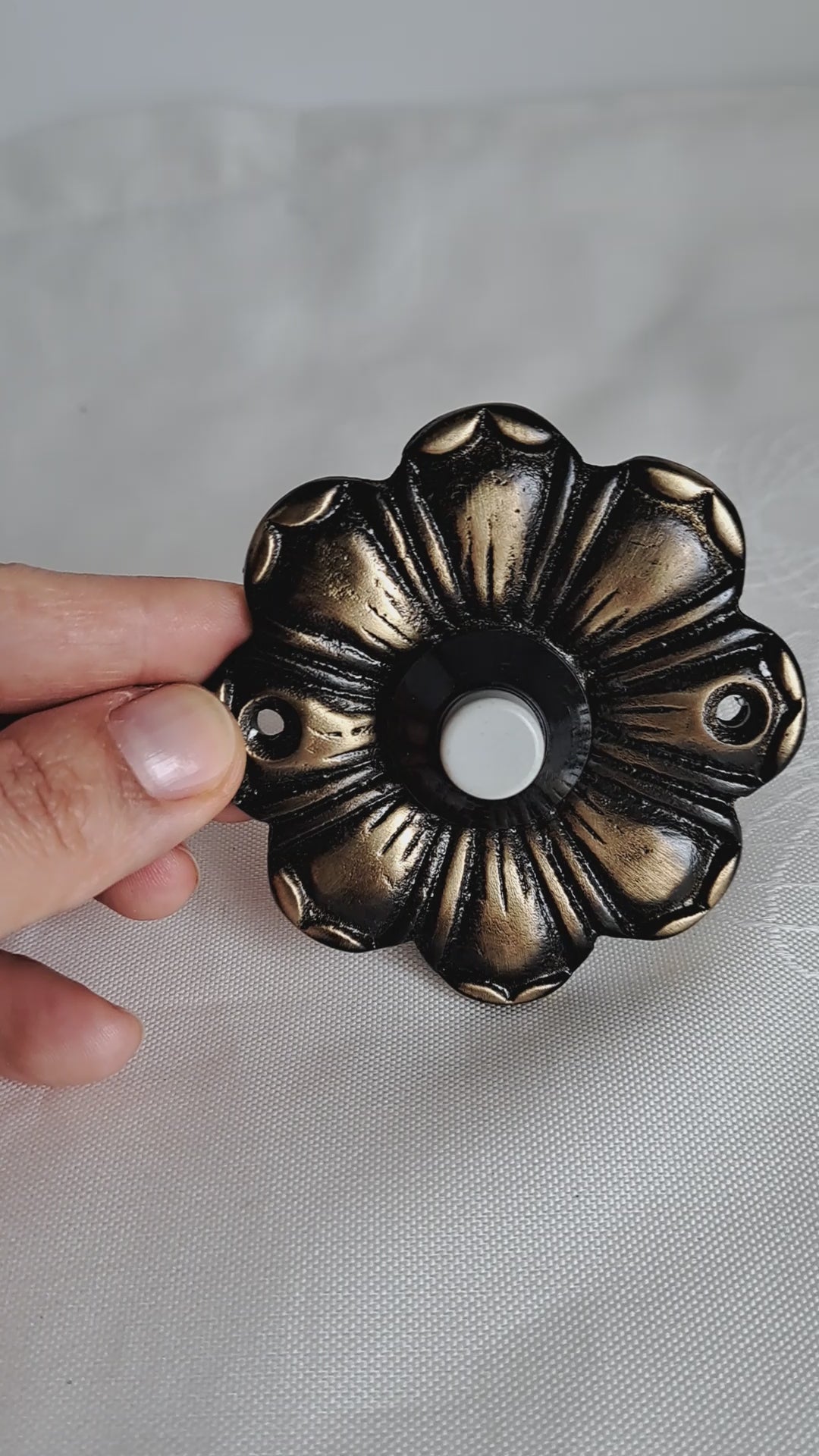 Luxury Vintage Brass Doorbell, Antique Gold Handmade Ottoman Style Entry Bell
