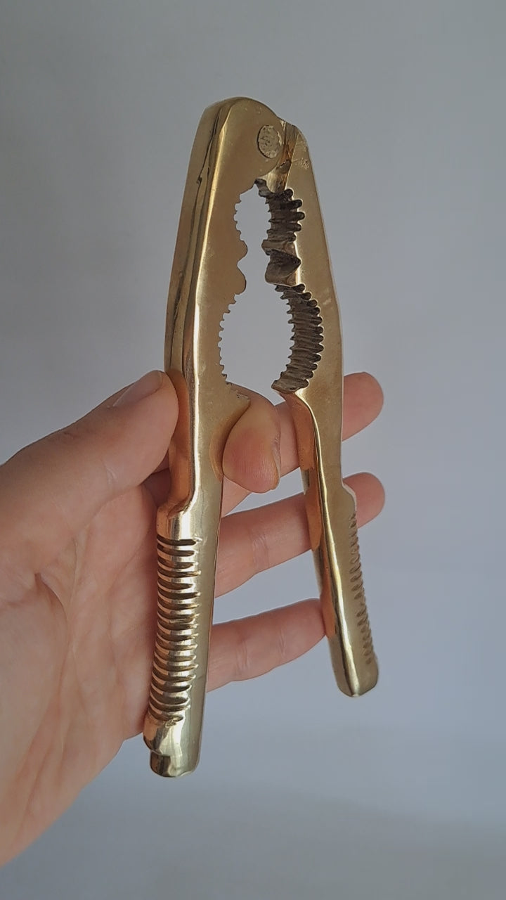 Solid Brass Nutcracker Gold, 16cm Anatolian Decor Piece