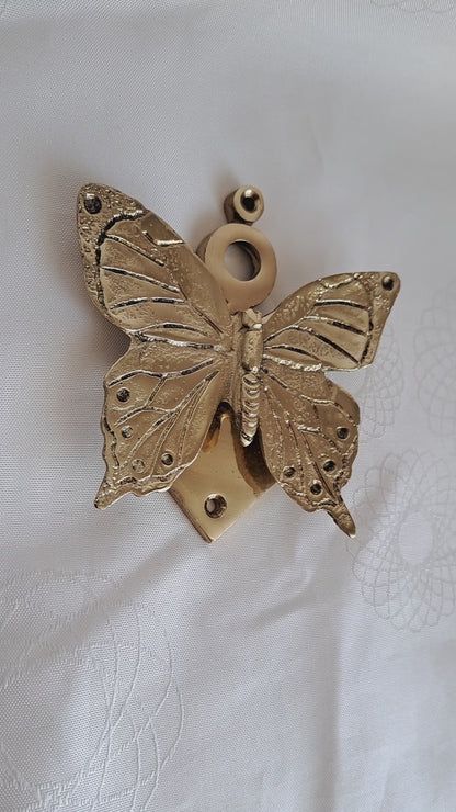 Solid Brass Butterfly Door Knocker – Gold & Antique Gold