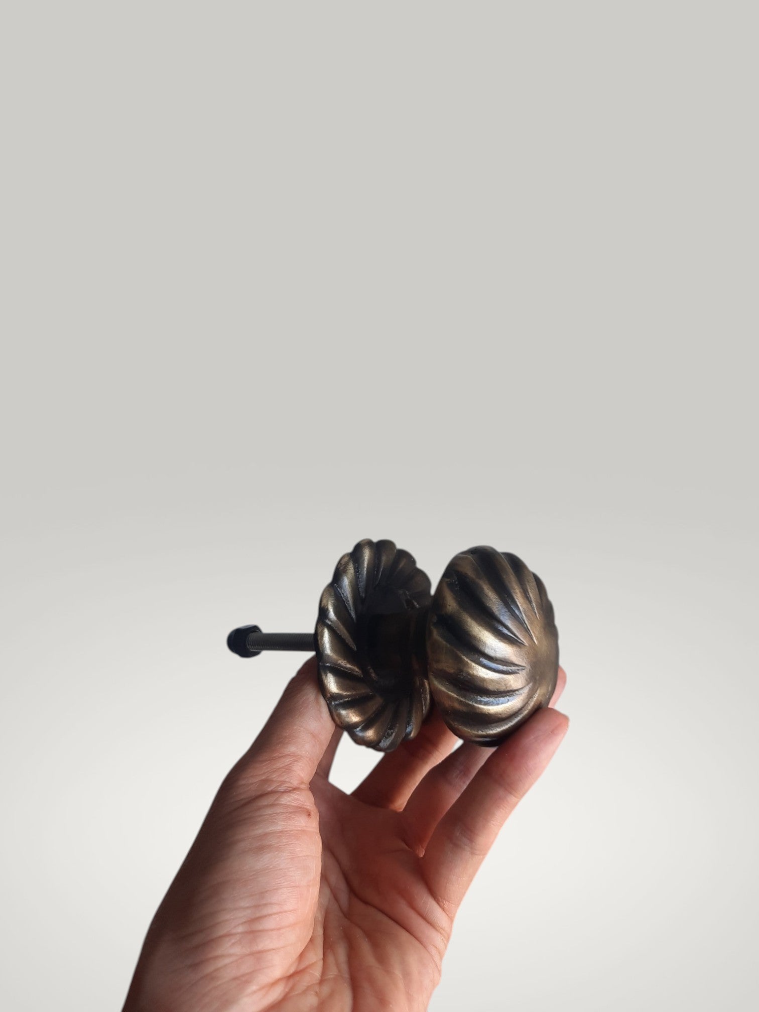 Solid Brass Door Knob for Front Door, Handmade Antique Gold Entry Door Pull