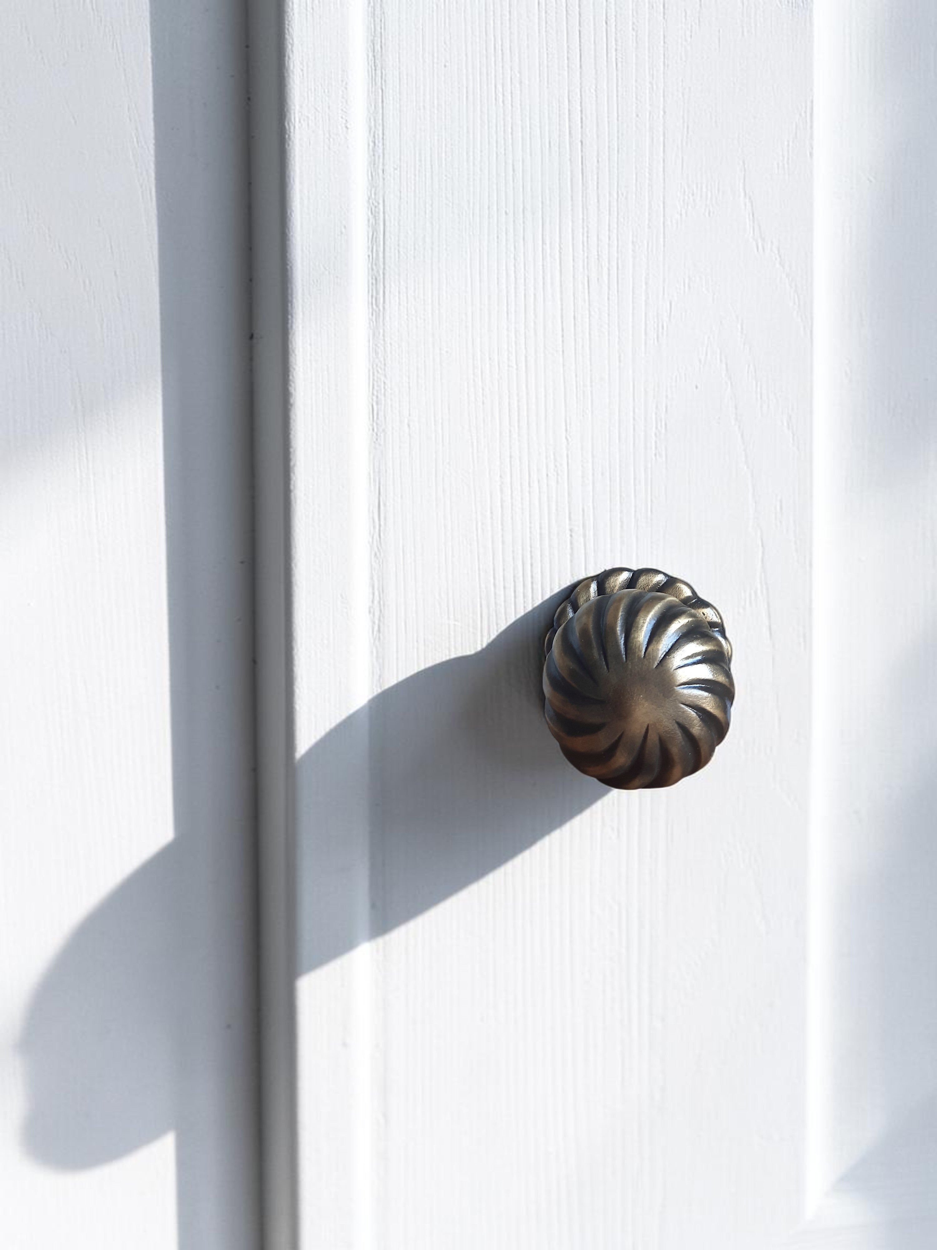 Solid Brass Door Knob for Front Door, Handmade Antique Gold Entry Door Pull