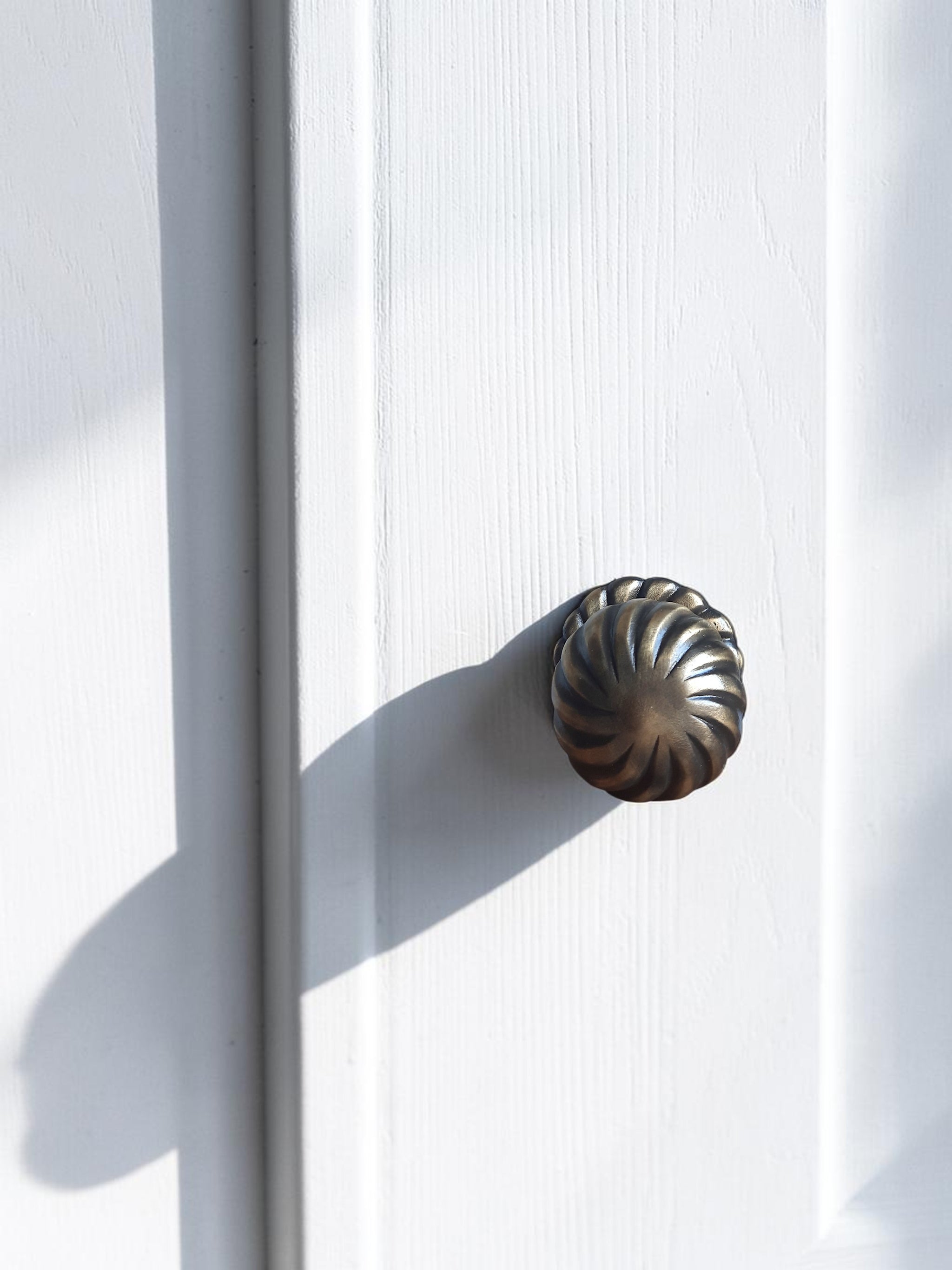 Solid Brass Door Knob for Front Door, Handmade Antique Gold Entry Door Pull
